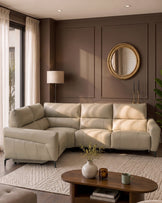 Rhys natural leather left hand facing small corner sofa