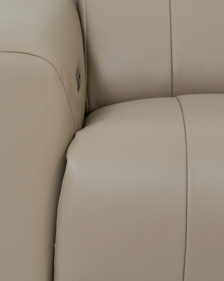Rhys natural leather left hand facing small corner sofa