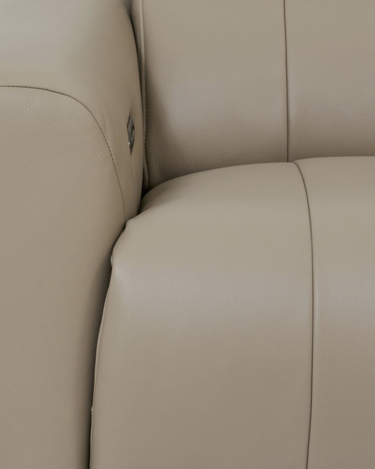 Rhys natural leather left hand facing small corner sofa