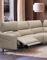 Rhys natural leather large corner sofa