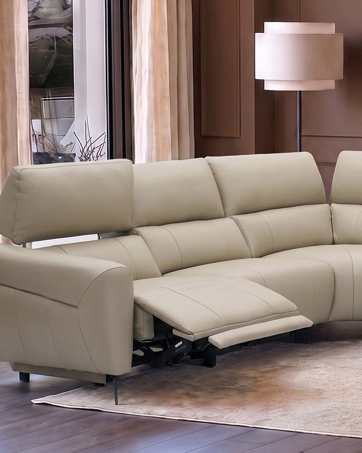 Rhys natural leather large corner sofa