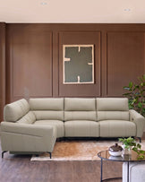 Rhys natural leather large corner sofa