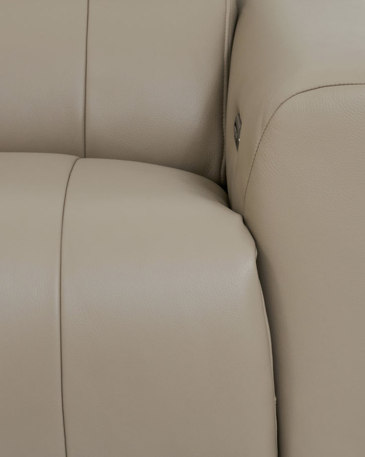 Rhys natural leather right hand facing small corner sofa