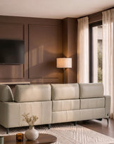 Rhys natural leather right hand facing small corner sofa