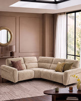Rhys champagne chenille left hand facing small corner sofa