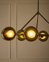 Riley olive green glass 8 bulb pendant light