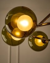 Riley olive green glass 8 bulb pendant light