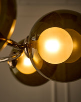 Riley olive green glass 8 bulb pendant light