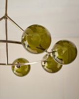 Riley olive green glass 8 bulb pendant light