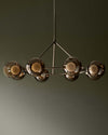 Riley mocha glass 8 light adjustable pendant