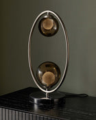 Riley mocha glass 2 light table lamp