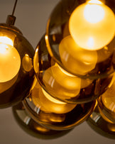 Riley olive green glass cluster drop pendant light