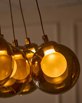 Riley olive green glass cluster drop pendant light