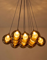 Riley olive green glass cluster drop pendant light
