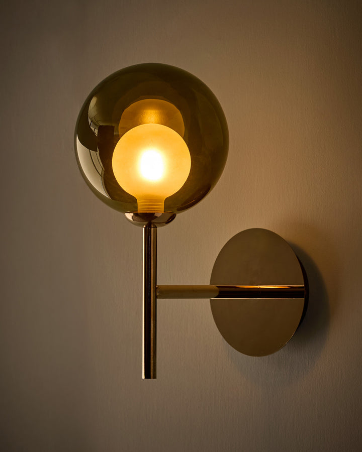 Riley olive green glass wall light