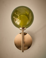Riley olive green glass wall light