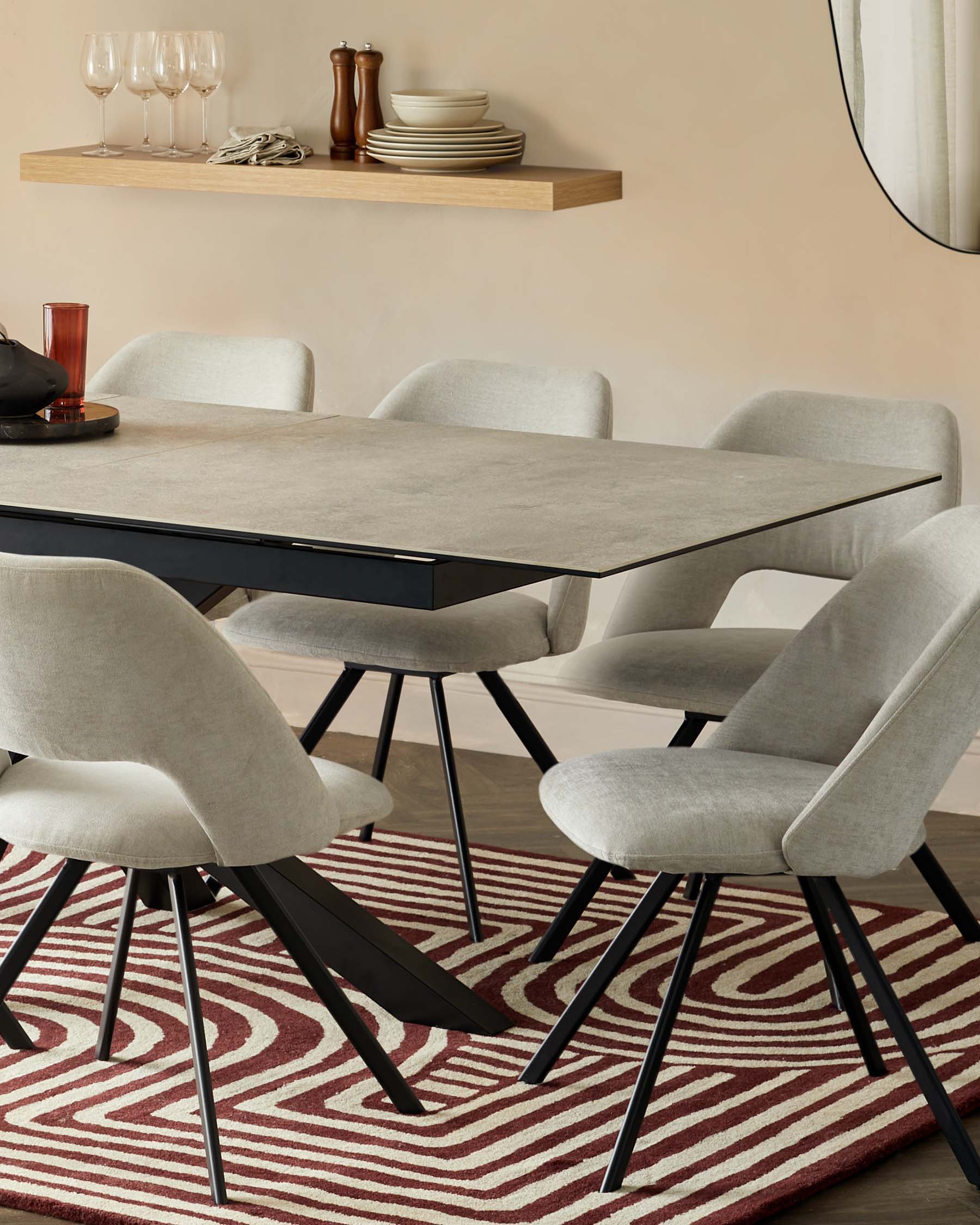 Riley Light Grey Ceramic Extending to 10 Seater Dining Table