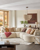 Rinna natural fabric large corner sofa