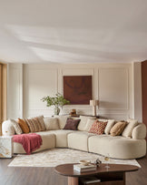 Rinna natural fabric large corner sofa