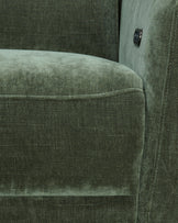 Rosa dark green chenille left hand corner chaise sofa