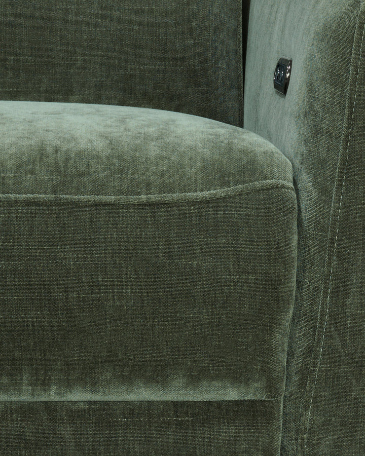 Rosa dark green chenille left hand corner chaise sofa