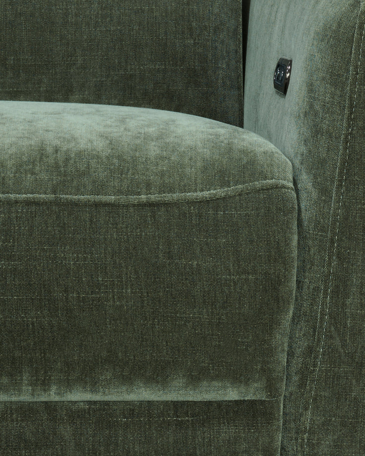 Rosa dark green chenille left hand corner chaise sofa