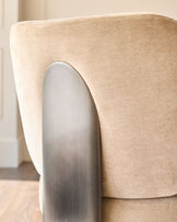 Rosalie champagne chenille dining chair