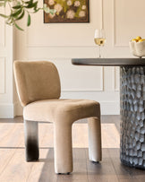 Rosalie champagne chenille dining chair
