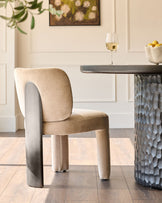 Rosalie champagne chenille dining chair