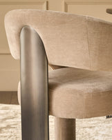 Rosalie champagne chenille dining armchair