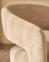 Rosalie champagne chenille dining armchair
