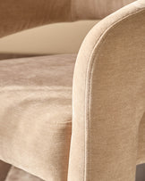 Rosalie champagne chenille dining armchair