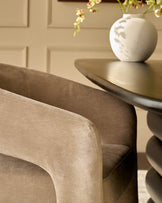 Rosalie champagne chenille dining armchair