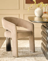 Rosalie champagne chenille dining armchair