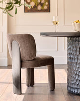 Rosalie mocha chenille dining chair