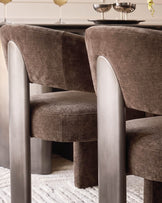 Rosalie mocha chenille dining chair