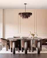 Rosalie mocha chenille dining chair