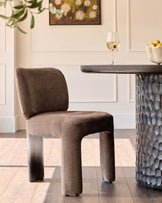 Rosalie mocha chenille dining chair