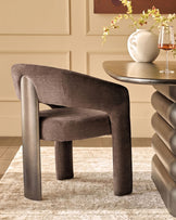 Rosalie mocha chenille dining armchair