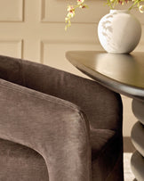 Rosalie mocha chenille dining armchair