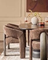 Rosalie mocha chenille dining armchair