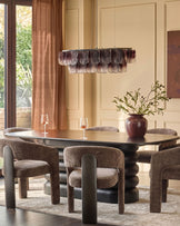 Rosalie mocha chenille dining armchair