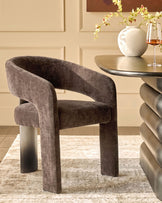 Rosalie mocha chenille dining armchair