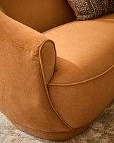 Rosetta caramel fabric 3 seater sofa