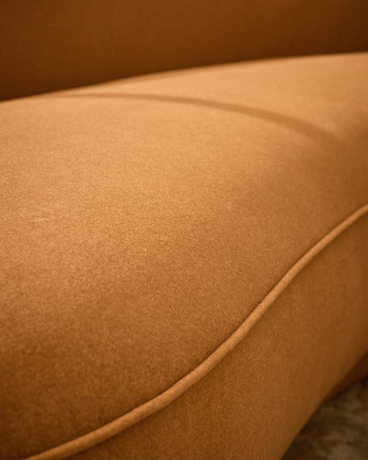 Rosetta caramel fabric 3 seater sofa