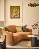 Rosetta caramel fabric 3 seater sofa