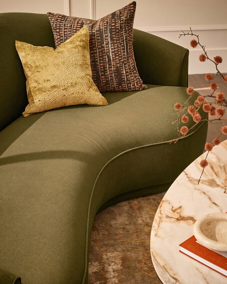 Rosetta pistachio green fabric 3 seater sofa