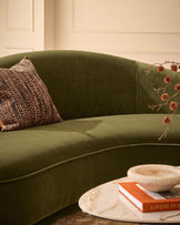 Rosetta pistachio green fabric 3 seater sofa