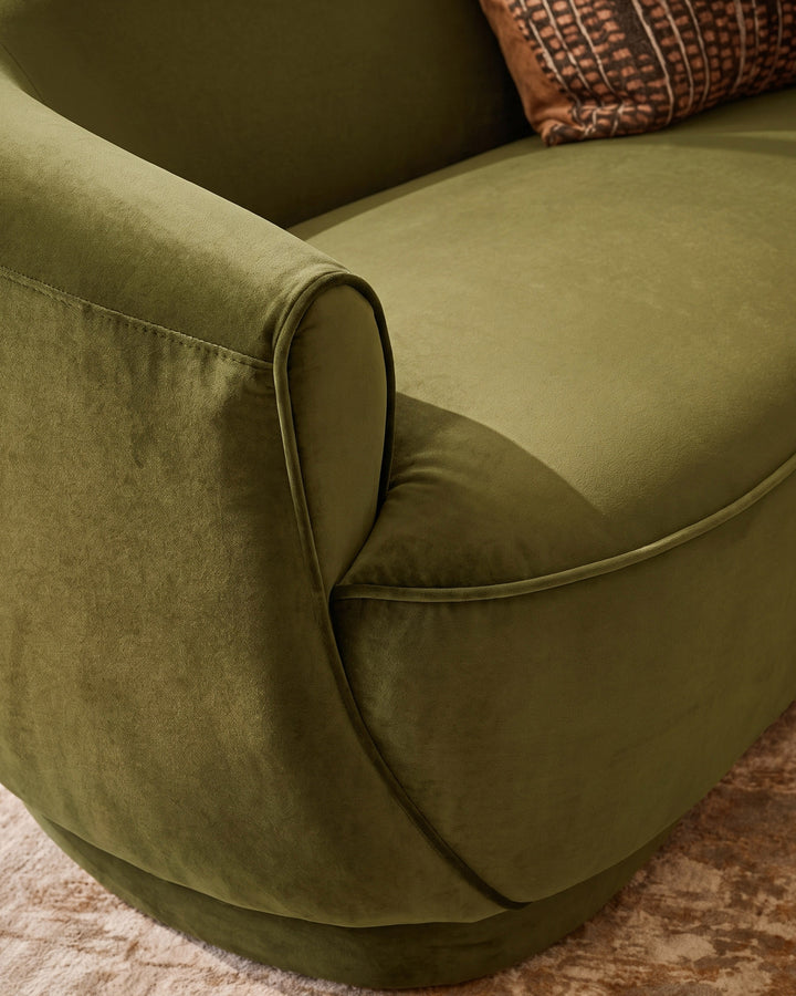 Rosetta pistachio green fabric 3 seater sofa