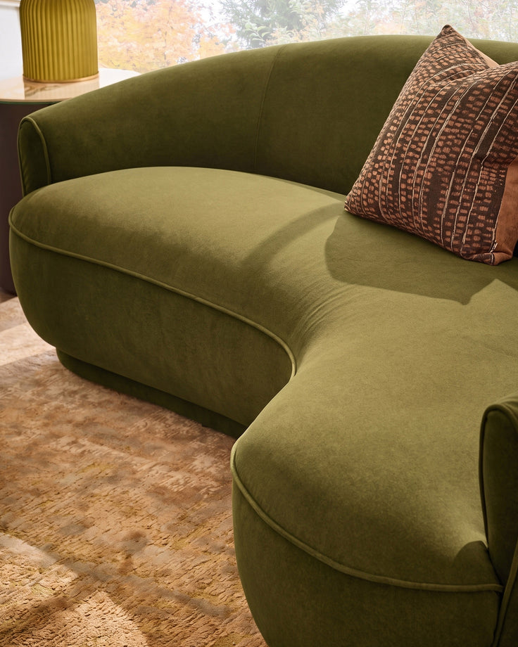 Rosetta pistachio green fabric 3 seater sofa